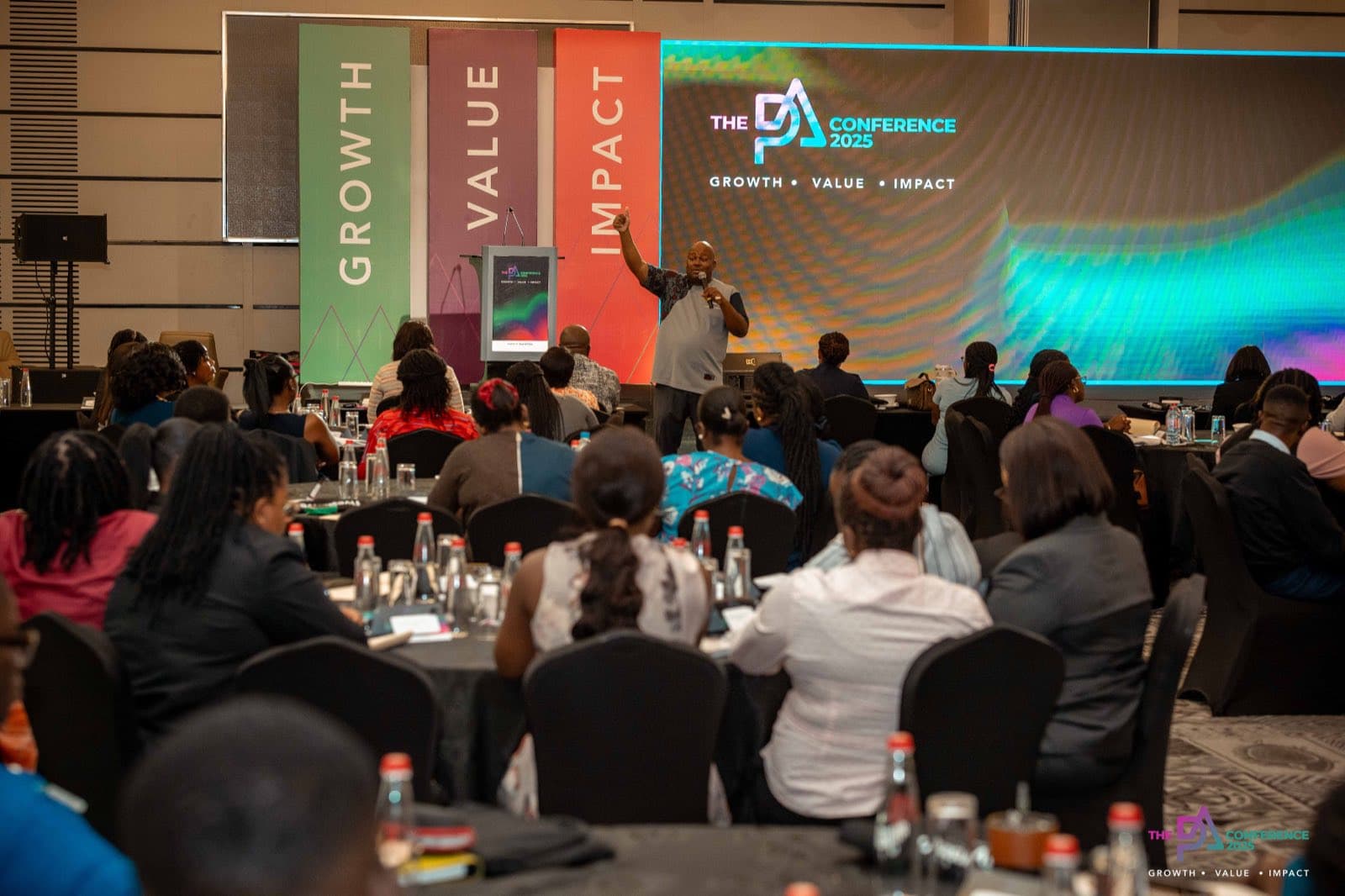 The audience watching a speaker at the PA Conference